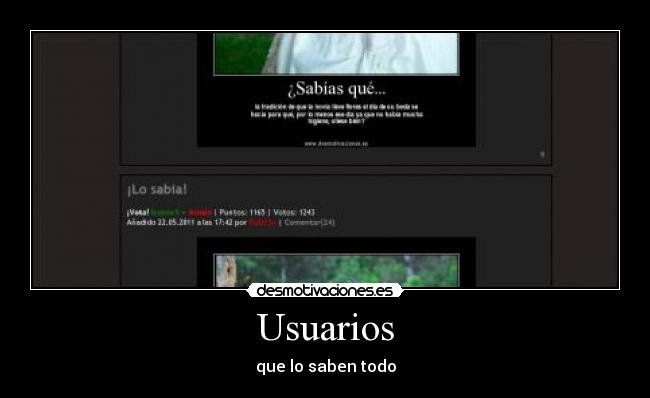 Usuarios - que lo saben todo