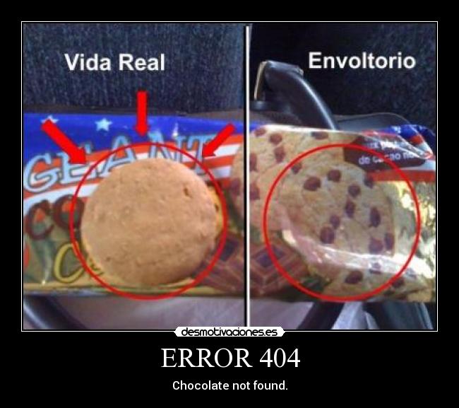 ERROR 404 - Chocolate not found.