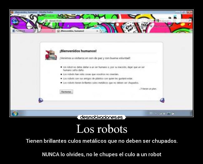carteles los robots sus culos desmotivaciones