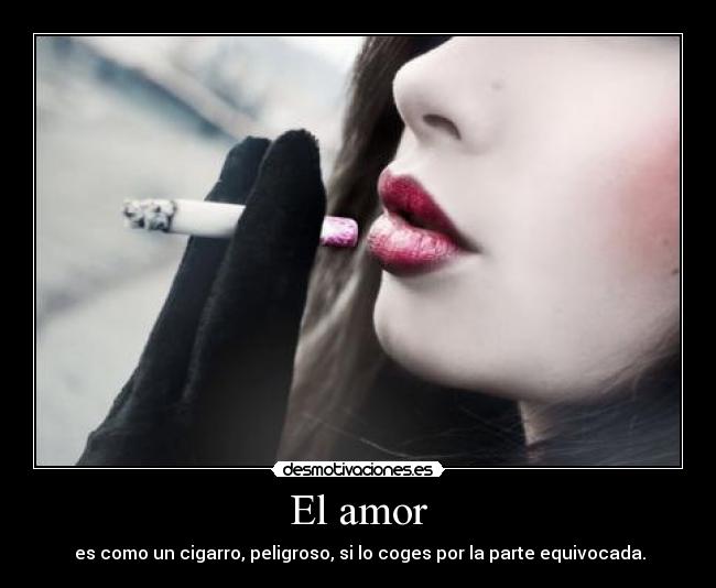 El amor - es como un cigarro, peligroso, si lo coges por la parte equivocada.