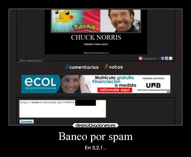 Baneo por spam - En 3,2,1...