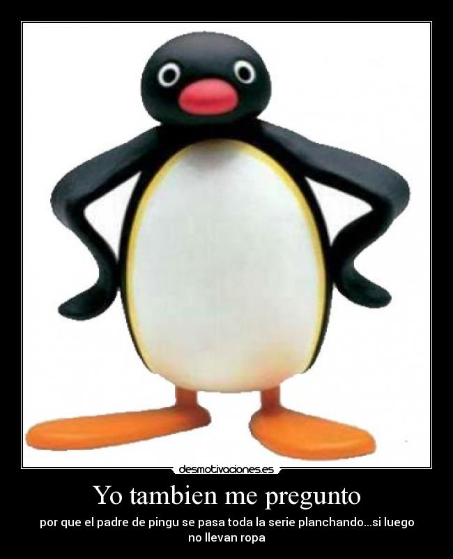 Yo tambien me pregunto - por que el padre de pingu se pasa toda la serie planchando...si luego no llevan ropa