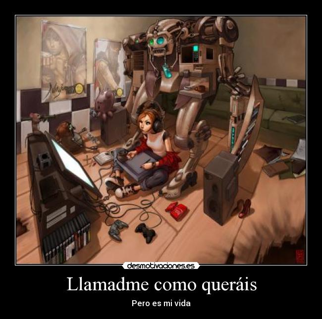 carteles gamer videojuegos vida mensaje desmotivaciones robot portatil ordenador vicio risa troll jaja omg desmotivaciones