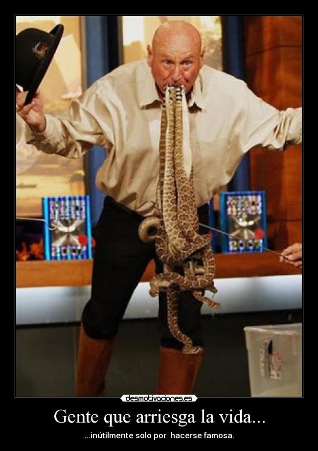 Gente que arriesga la vida... - ...inútilmente solo por  hacerse famosa.