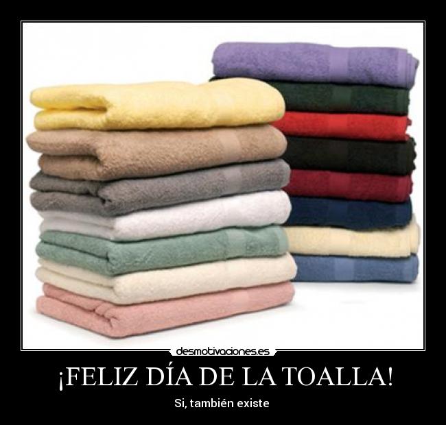 carteles feliz dia toalla desmotivaciones