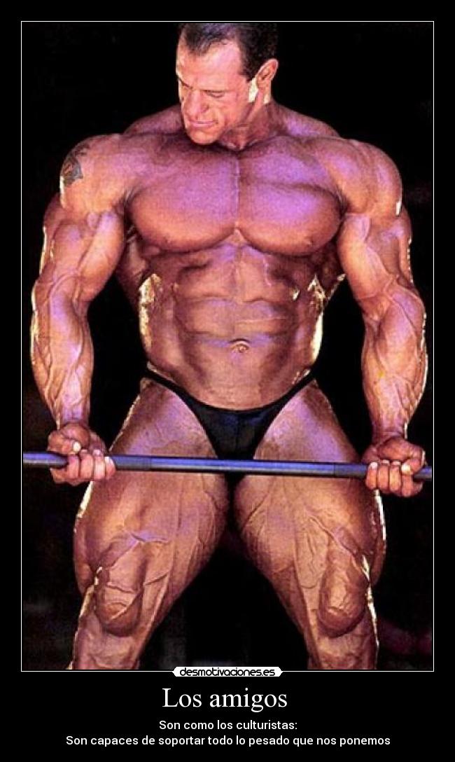 Los amigos - Son como los culturistas:
Son capaces de soportar todo lo pesado que nos ponemos