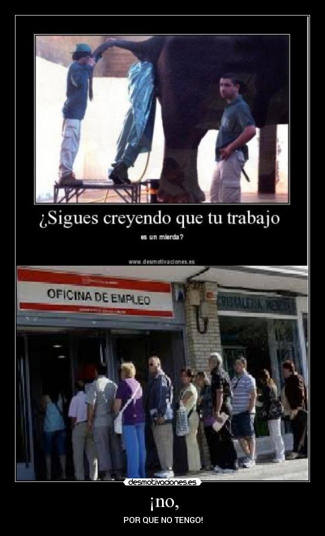 ¡no, - POR QUE NO TENGO!