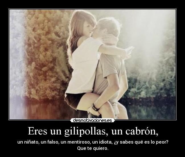 Eres un gilipollas, un cabrón, - 