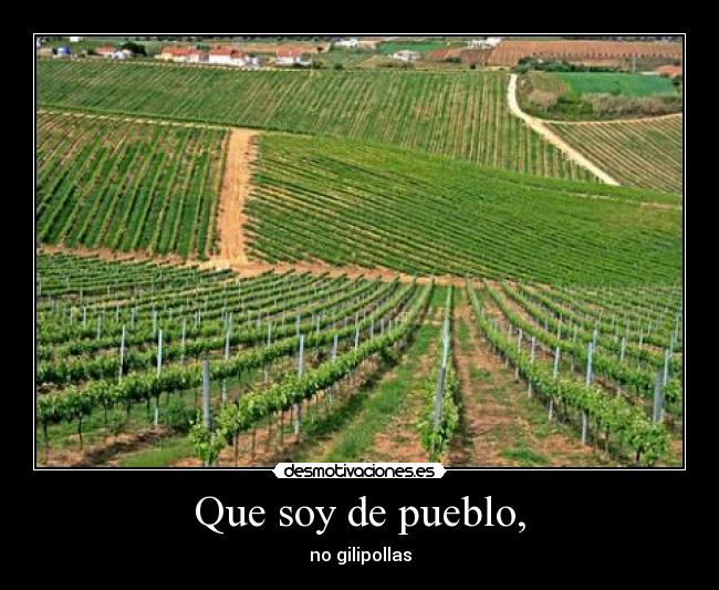 Que soy de pueblo, - no gilipollas