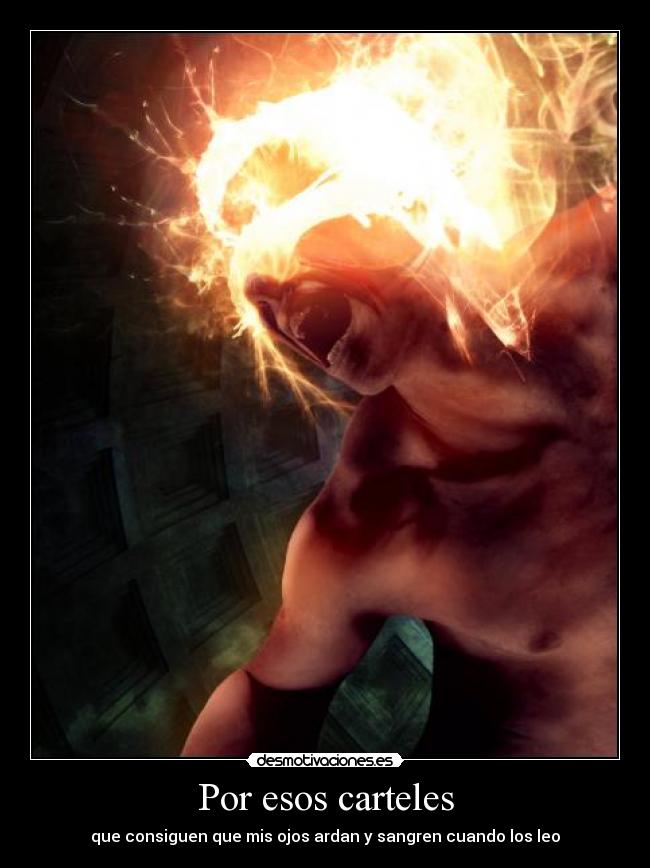 Por esos carteles - que consiguen que mis ojos ardan y sangren cuando los leo