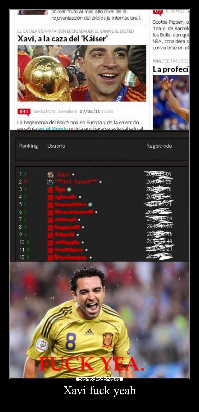 carteles xavi fuck yeah hell kaiser ranking desmotivaciones