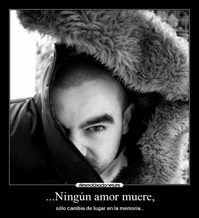 ...Ningún amor muere, - sólo cambia de lugar en la memoria...