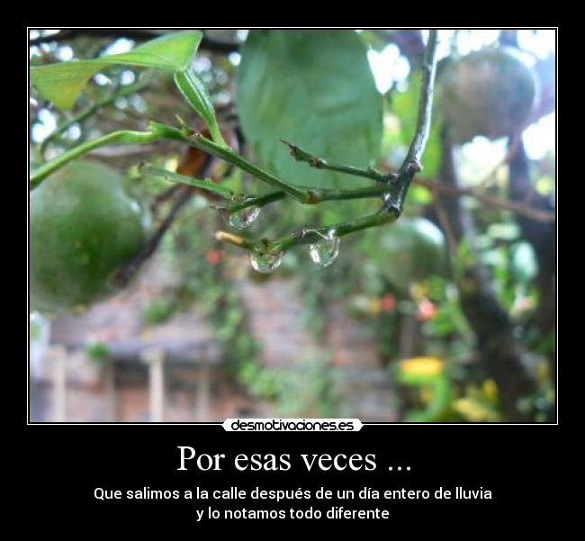 Por esas veces ... -
