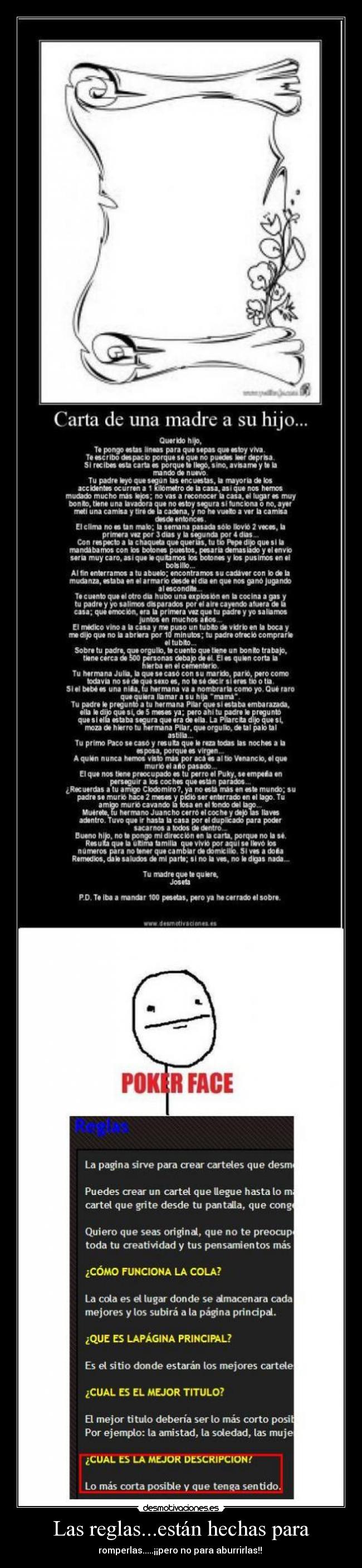 Las reglas...están hechas para - romperlas.....¡¡pero no para aburrirlas!!