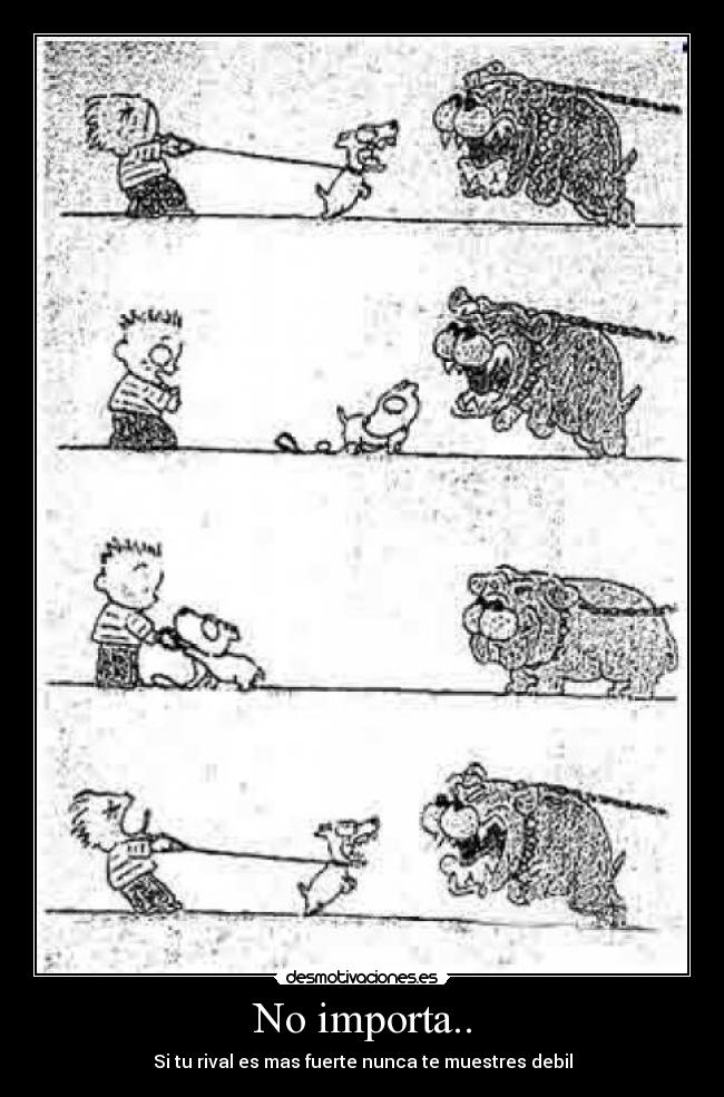 No importa.. - Si tu rival es mas fuerte nunca te muestres debil