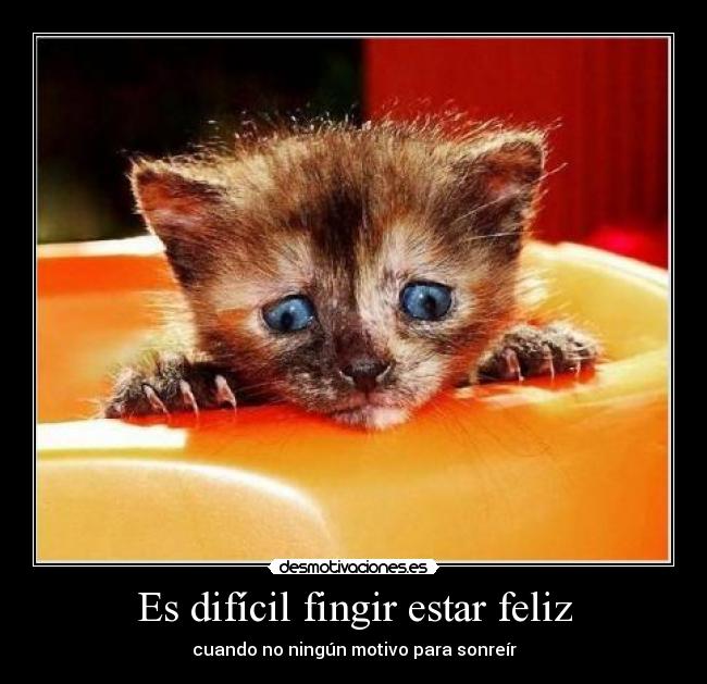Es difícil fingir estar feliz - 