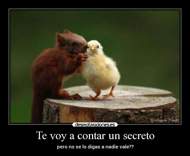 Te voy a contar un secreto - pero no se lo digas a nadie vale??