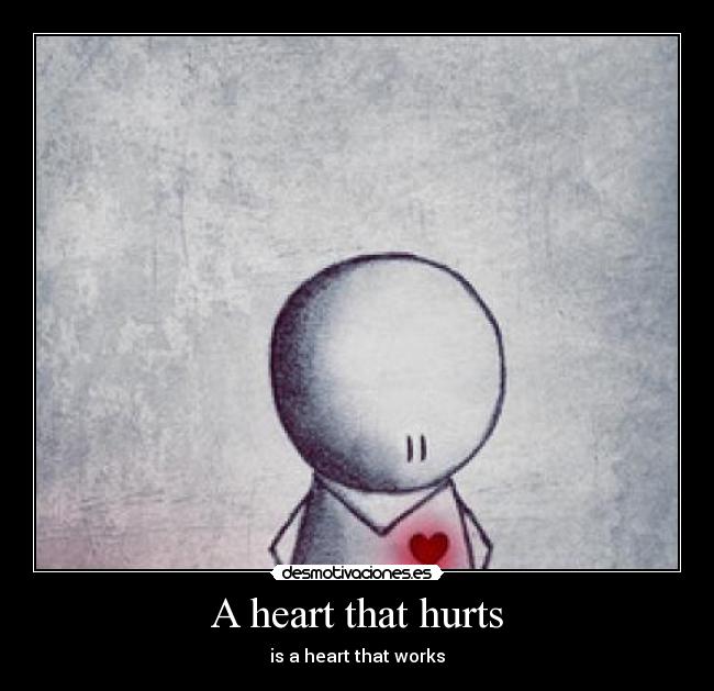 carteles heart that hurts desmotivaciones