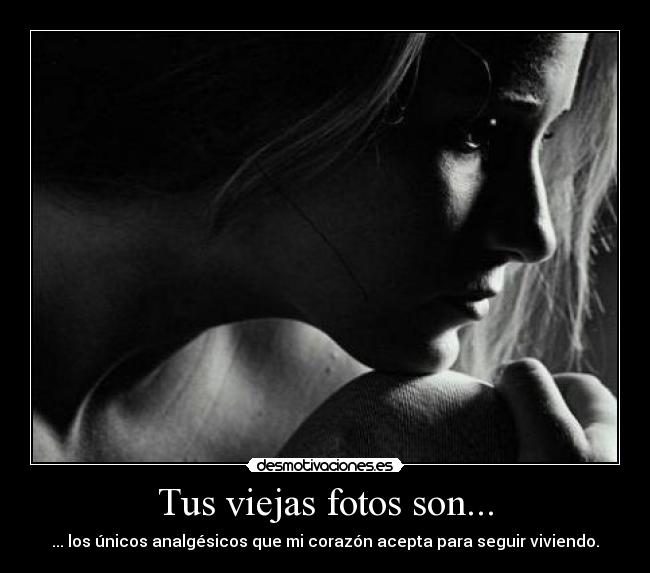 Tus viejas fotos son... - ... los únicos analgésicos que mi corazón acepta para seguir viviendo.