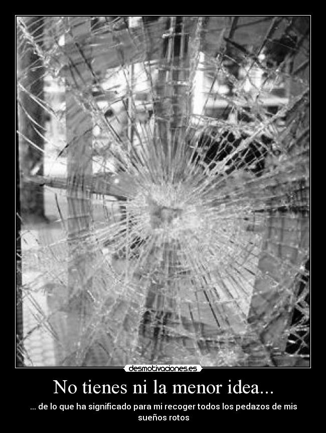 No tienes ni la menor idea... - 