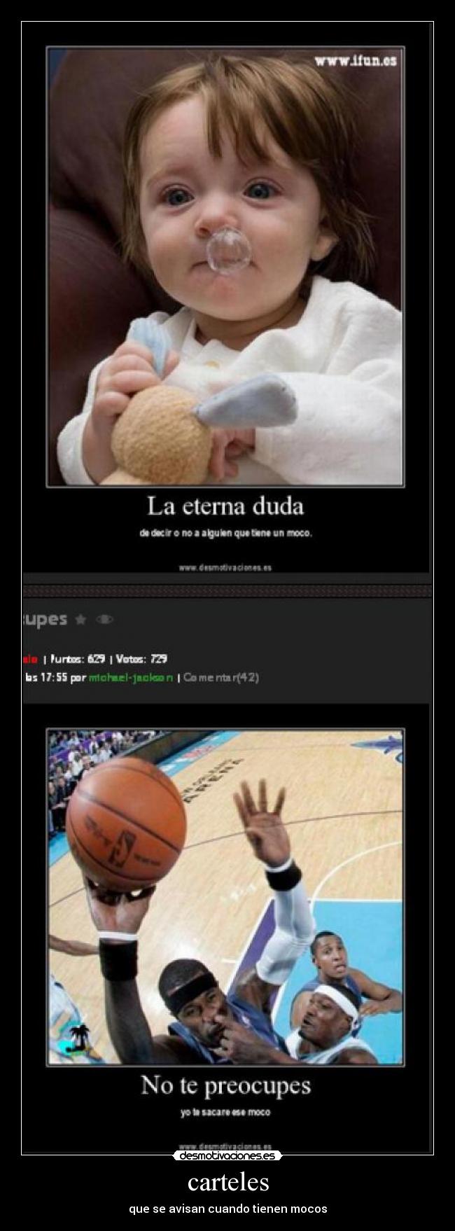 carteles - que se avisan cuando tienen mocos