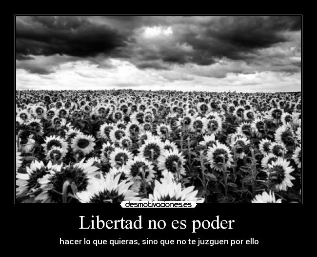 Libertad no es poder - hacer lo que quieras, sino que no te juzguen por ello