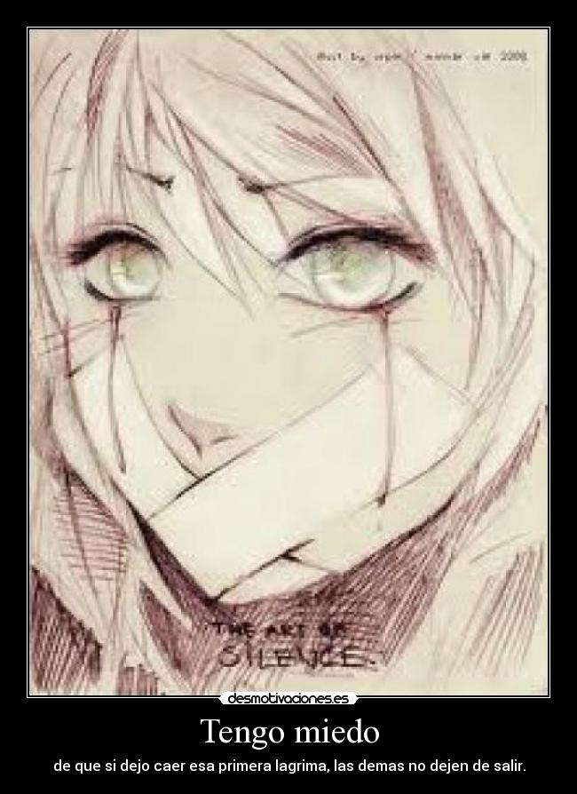 Tengo miedo - de que si dejo caer esa primera lagrima, las demas no dejen de salir.