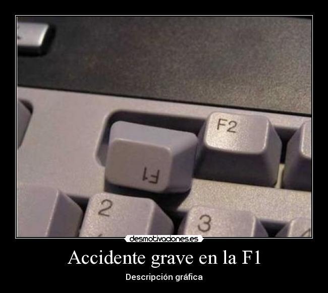 Accidente grave en la F1 - Descripción gráfica