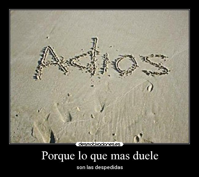 Porque lo que mas duele - son las despedidas