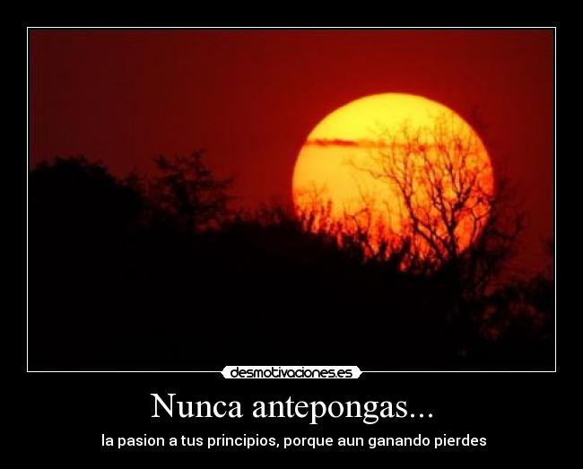 Nunca antepongas... -