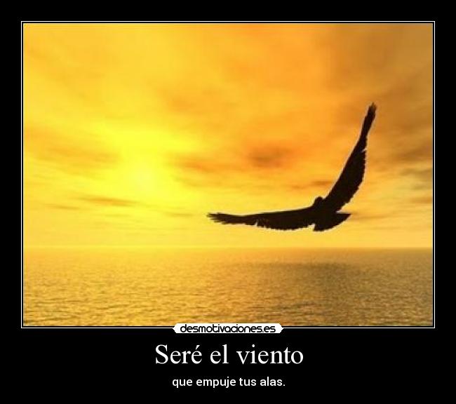 Seré el viento - que empuje tus alas.