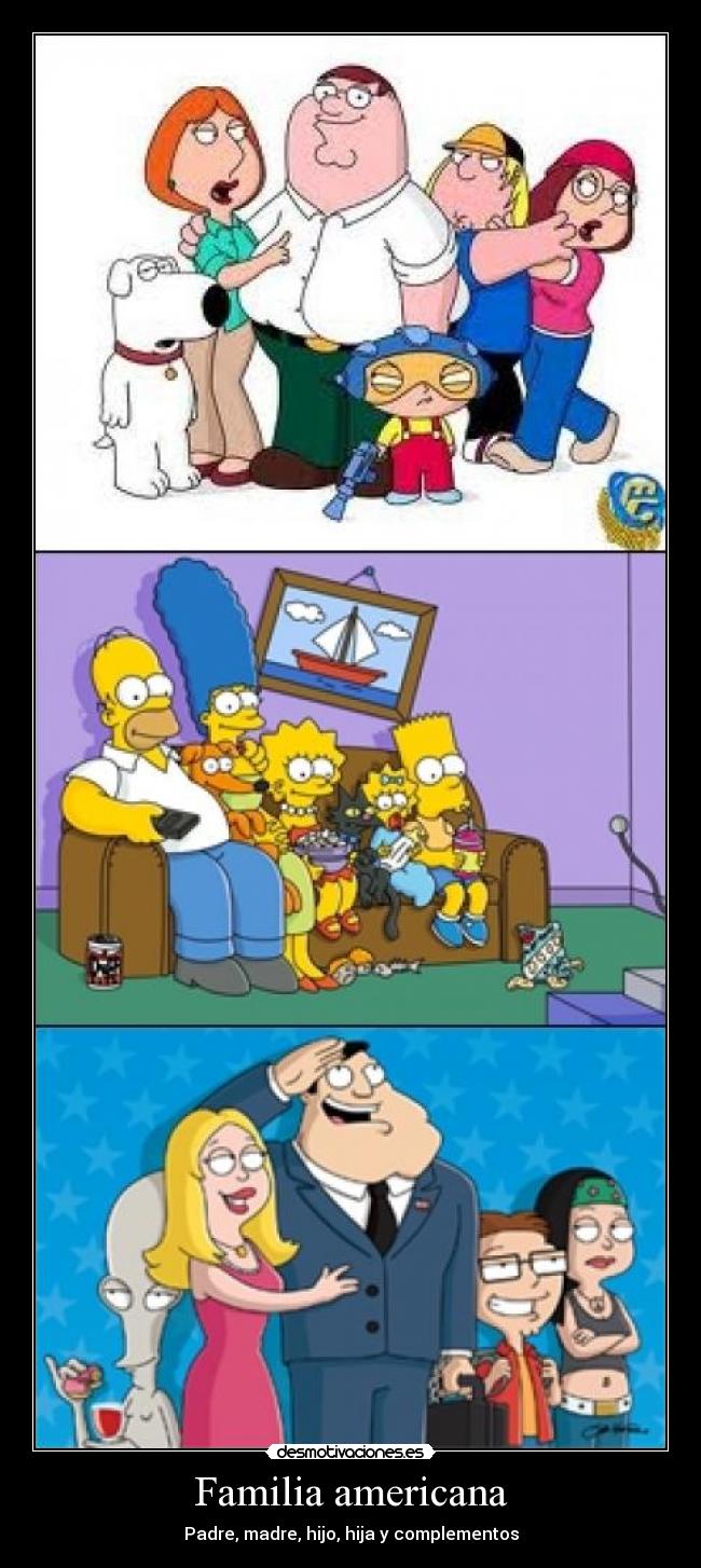 Familia americana - Padre, madre, hijo, hija y complementos