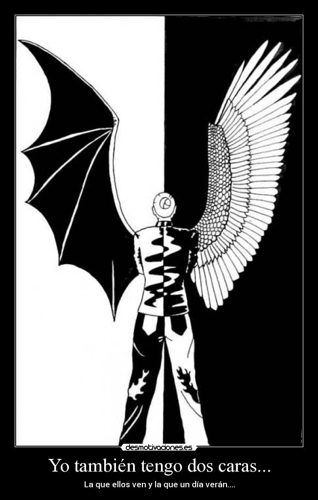 carteles dos caras angel demonio desmotivaciones