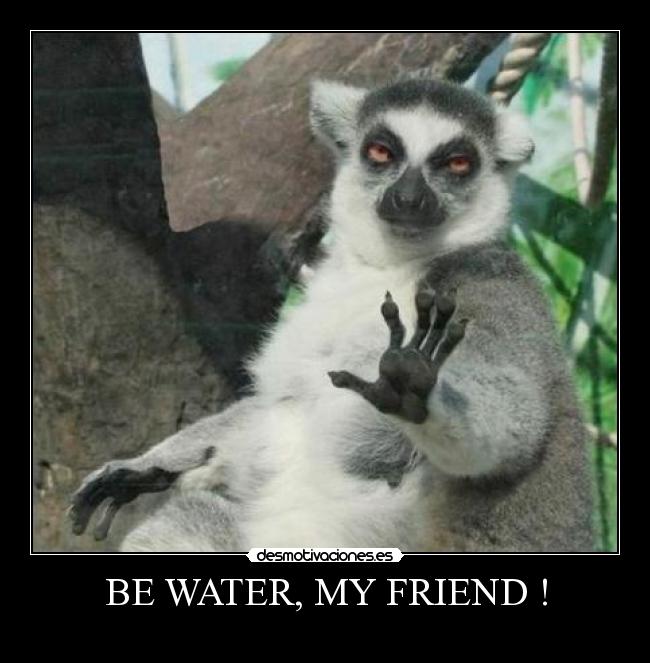 BE WATER, MY FRIEND ! -