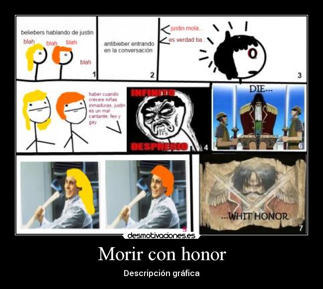 Morir con honor - Descripción gráfica