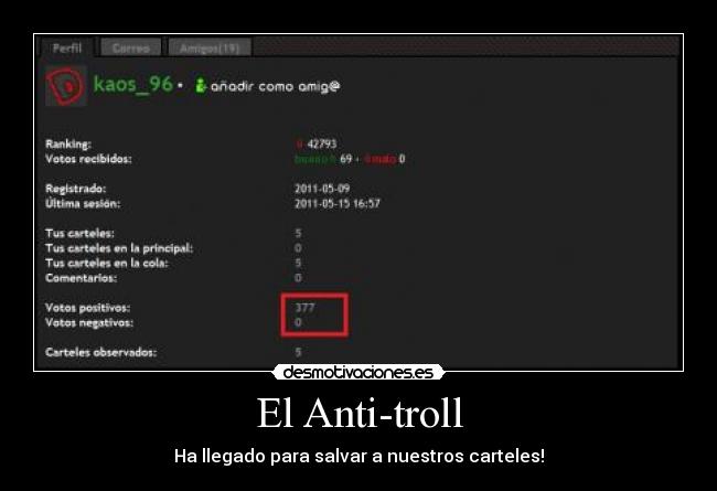 El Anti-troll - Ha llegado para salvar a nuestros carteles!