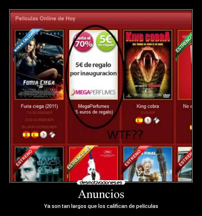 Anuncios - Ya son tan largos que los califican de películas
