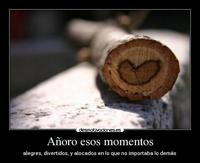 Añoro esos momentos - alegres, divertidos, y alocados en lo que no importaba lo demás