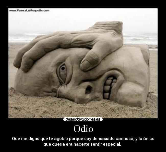 Odio - Que me digas que te agobio porque soy demasiado cariñosa, y lo único
que quería era hacerte sentir especial.