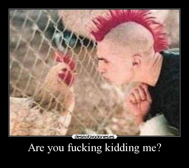 Are you fucking kidding me? -