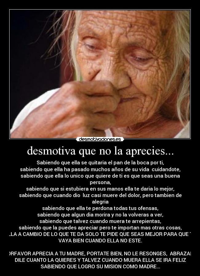 desmotiva que no la aprecies... - 