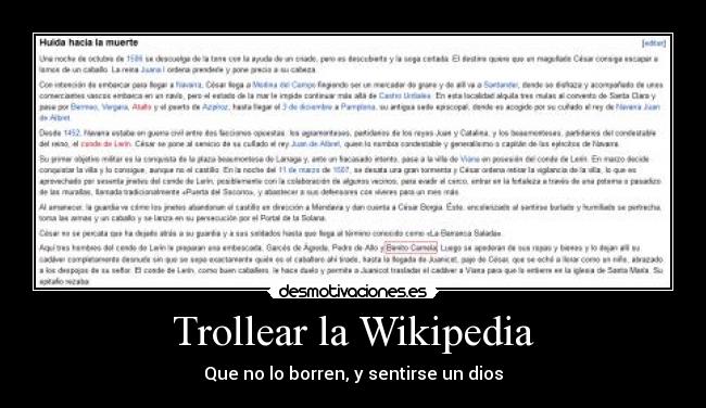 Trollear la Wikipedia - 