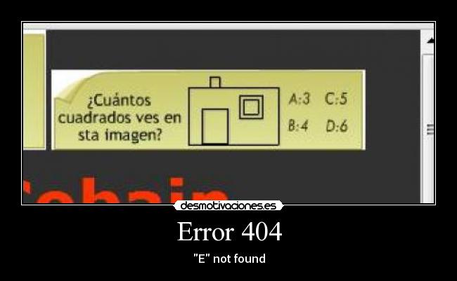 Error 404 - E not found