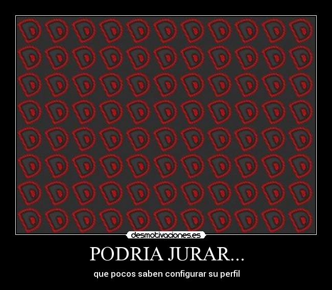 PODRIA JURAR... - que pocos saben configurar su perfil