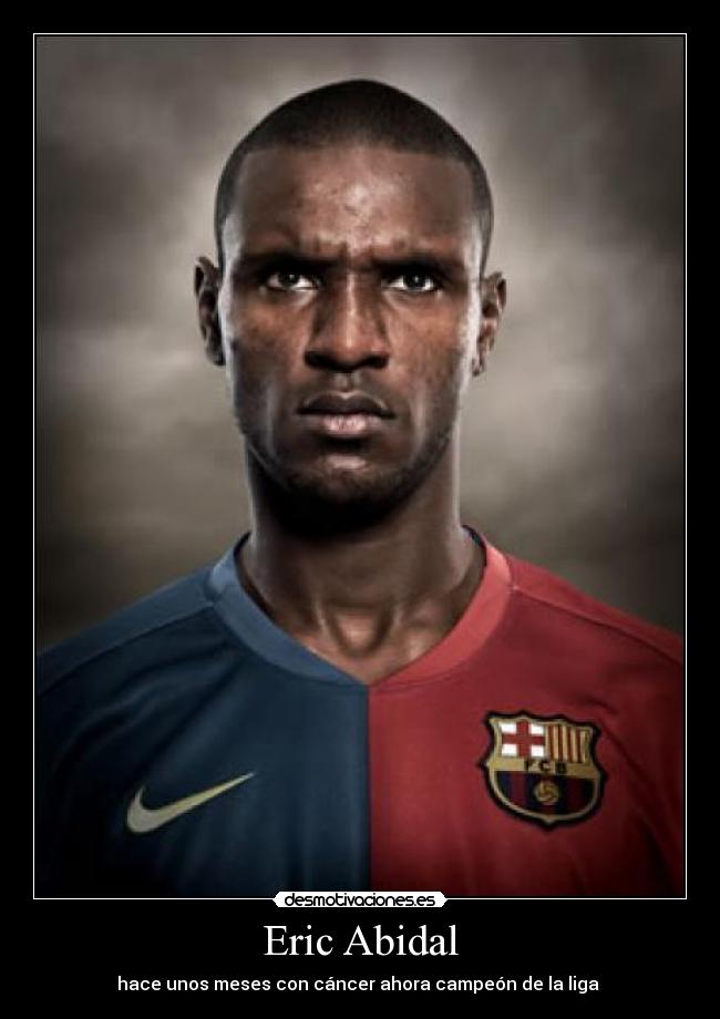 Eric Abidal - hace unos meses con cáncer ahora campeón de la liga