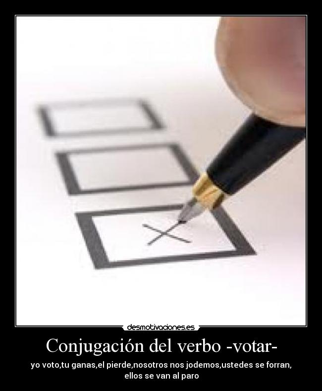 Conjugación del verbo -votar- - 