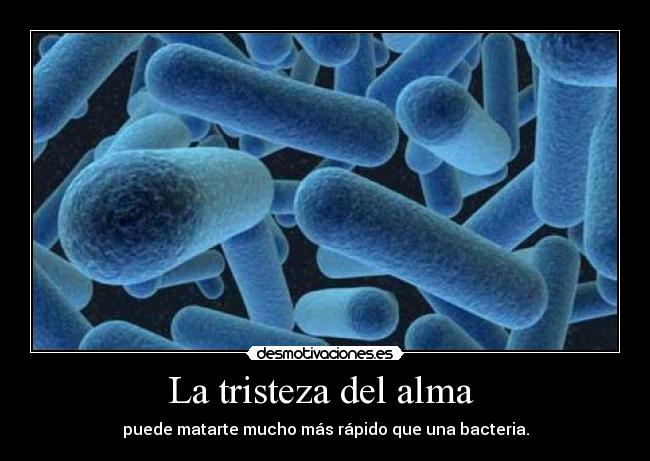 La tristeza del alma  - puede matarte mucho más rápido que una bacteria.