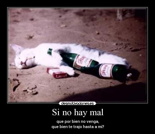 Si no hay mal - que por bien no venga,
que bien te trajo hasta a mi?