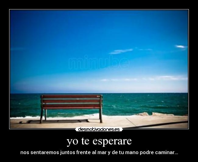 yo te esperare - nos sentaremos juntos frente al mar y de tu mano podre caminar...