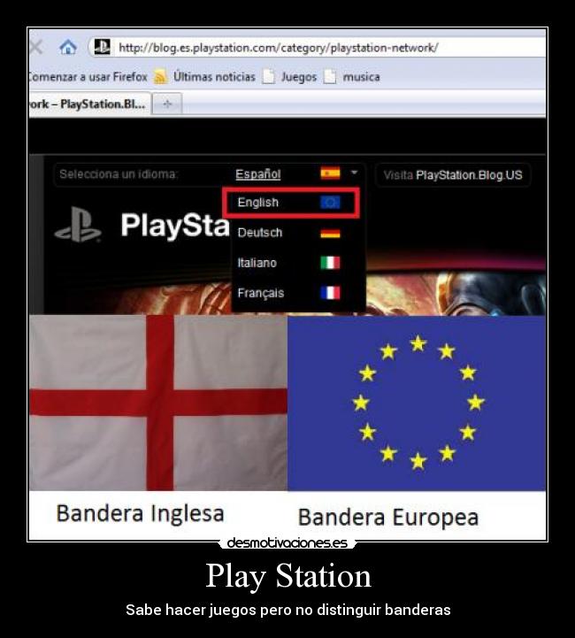 carteles playstation banderas inglesas desmotivaciones